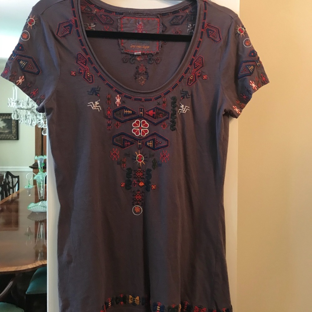 Johnny Was T shirt, EUC, size S